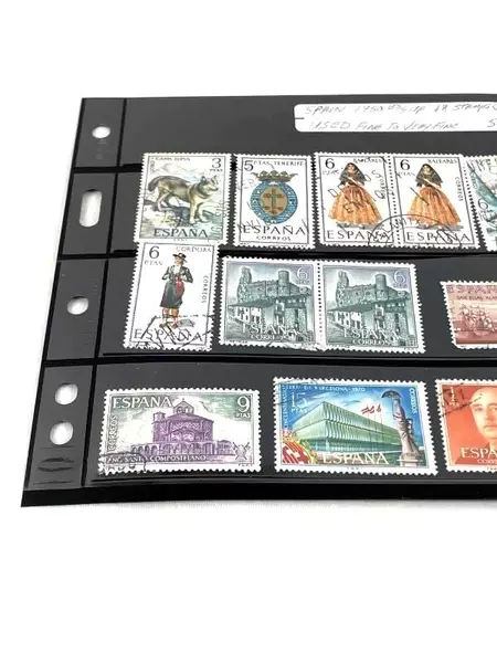 Lot of 18 Used Spain Stamps 1950s-70s Fine to VF Wolf & Crest Designs