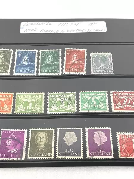 Lot of 21 Used Netherlands Stamps (1925+) Avg-Fine Condition for Collectors