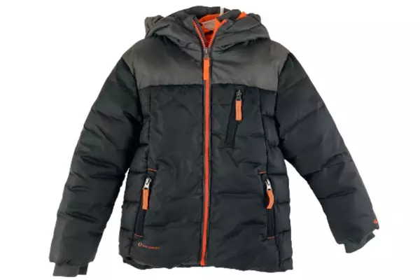 C9 By Champion Gray Puffer Jacket Boys XS 4-5 Hooded Fleece Lined, Good Cond