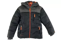 C9 By Champion Gray Puffer Jacket Boys XS 4-5 Hooded Fleece Lined, Good Cond