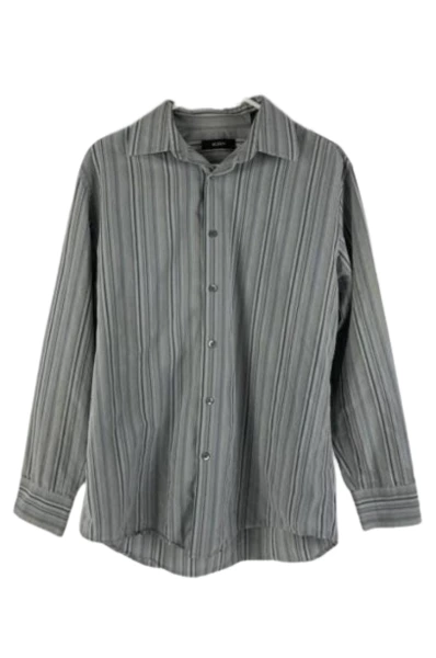 Lot of 2 Men's Medium Casual Shirts: Alfani Gray & Canyon River Plaid