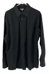 Merona Men's XL Black Slim Fit Button-Up Dress Shirt Long Sleeve Casual Wear