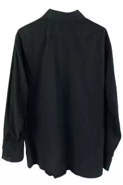 Merona Men's XL Black Slim Fit Button-Up Dress Shirt Long Sleeve Casual Wear