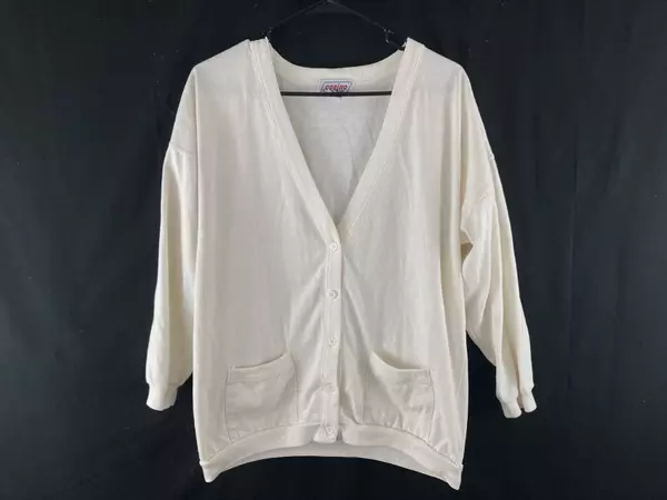 Casino Women's Cream Cardigan Sweater Size Small 5 Button Closure