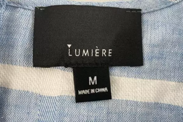 Lumiere Women's Medium Blue White Check Short Sleeve Shirt Top - Good Condition