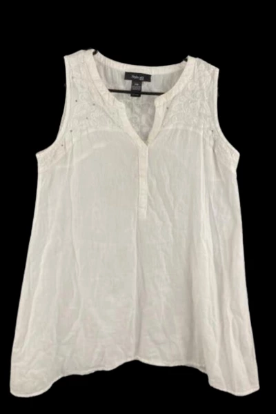 Lot of 2 Women's PM Tops - Teal Stripes & White by Style & Co - Good Condition