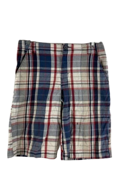 Cherokee Red White Blue Plaid Shorts Size 14 - Good Condition, Some Stains