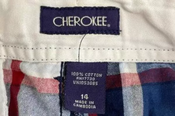 Cherokee Red White Blue Plaid Shorts Size 14 - Good Condition, Some Stains