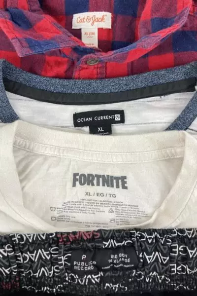 Lot of 4 Boys' XL Fortnite Shirts & Pants - Flannel, Graphic Tees, Casual Wear