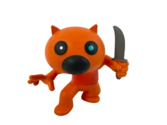 Mini Roblox Piggy Orange Action Figure with Knife - 3" Toy Collectible