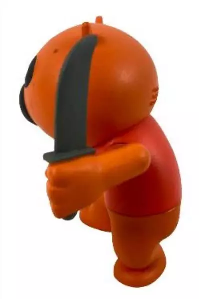 Mini Roblox Piggy Orange Action Figure with Knife - 3" Toy Collectible