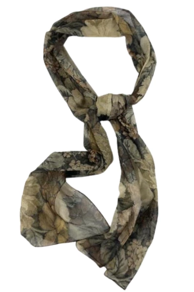 Lot of 2 Women's Scarves: Gray Fleece & Floral Chiffon - Good Condition