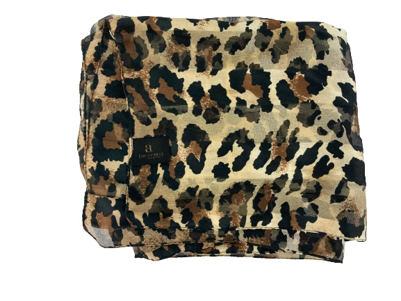 Lot of 2 Women's Winter Accessories: Black Thinsulate Gloves & Leopard Scarf