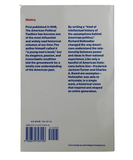 The American Political Tradition by Richard Hofstadter 1989 Vintage Paperback
