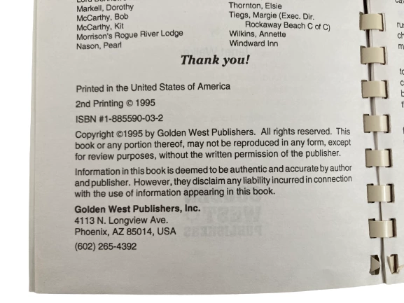 Vintage Oregon Cook Book by Janet Walker 1995 Spiral Recipe Collection