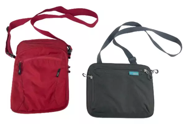 Lot of 2 STM Laptop Tablet Travel Bags Gray Red Carry On Case with Straps