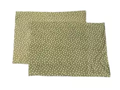 Handmade Set of 2 Standard Pillowcases Green Red White Tree Pattern