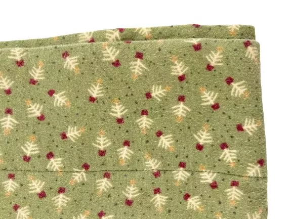 Handmade Set of 2 Standard Pillowcases Green Red White Tree Pattern