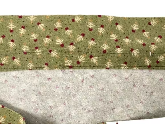 Handmade Set of 2 Standard Pillowcases Green Red White Tree Pattern