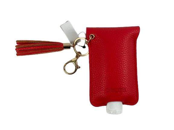 Chico's Salmon Red Lotion Holder Purse Accessory NWT with Snap Closure