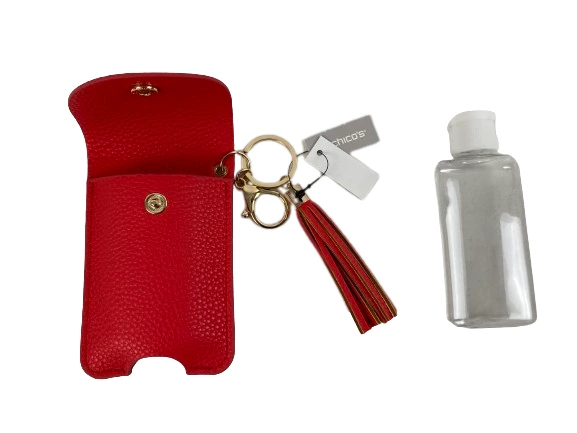 Chico's Salmon Red Lotion Holder Purse Accessory NWT with Snap Closure