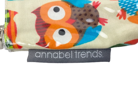 Lot of 2 Annabel Trends Owl & Butterfly Cosmetic Bags - Good Condition