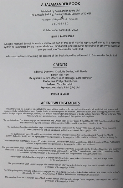 The Guitar & Rock Equipment by Nick Freeth 2002 Salamander Paperback Book