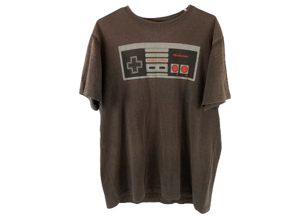 Nintendo NES Controller Logo T-Shirt Men's L Taupe Vintage 2013 Pre-Owned