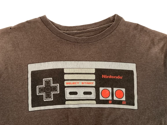 Nintendo NES Controller Logo T-Shirt Men's L Taupe Vintage 2013 Pre-Owned