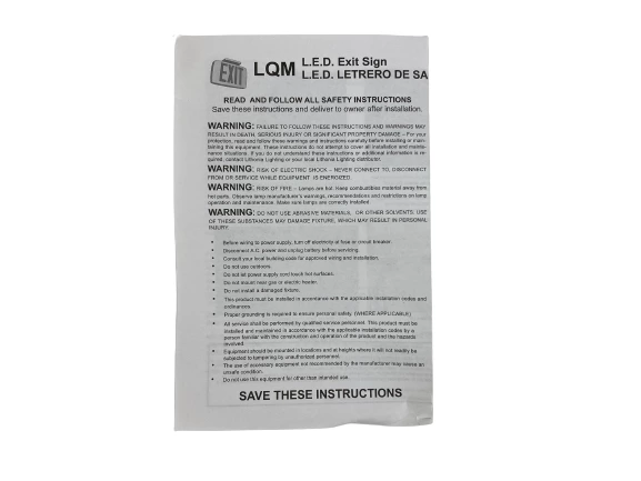 Lithonia Lighting LED Emergency Exit Signs 120/277V - Set of 4, No Battery