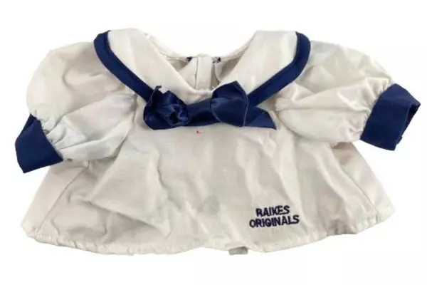 Vintage Raikes Bears Sailor Costume Top White Blue Bow Pre-owned Rare