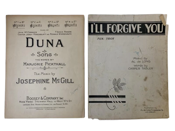 Lot of 2 Vintage Sheet Music: I'll Forgive You & Duna (1931-1932)