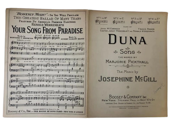 Lot of 2 Vintage Sheet Music: I'll Forgive You & Duna (1931-1932)