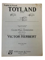 Vintage Sheet Music Toyland by Glen Mac Donough 1903 Pre-owned Collectible