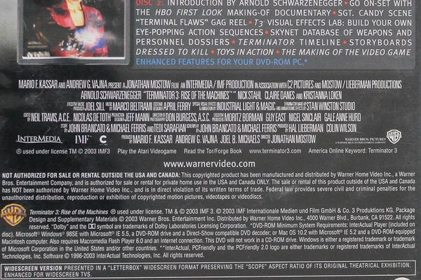 Terminator 3 DVD 2-Disc Widescreen Edition - As Is, Scratched