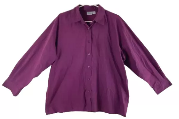 Lot of 2 Haband Men's XL Vintage Dress Shirts Red & Purple - Good Condition