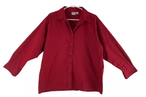 Lot of 2 Haband Men's XL Vintage Dress Shirts Red & Purple - Good Condition