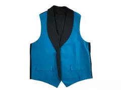Weiser Designs Men's Medium Black & Turquoise Vest for Wedding/Prom