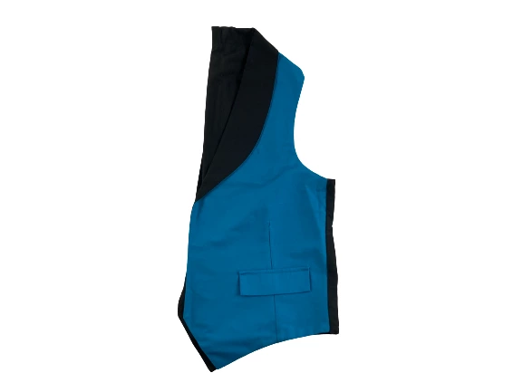 Weiser Designs Men's Medium Black & Turquoise Vest for Wedding/Prom