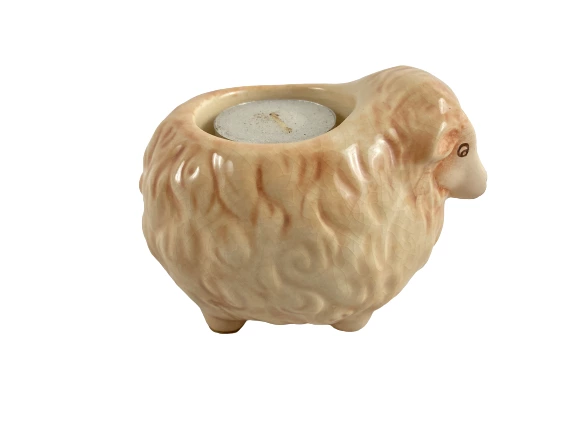 PartyLite Sheep Tealight Candle Holder Ceramic Farmhouse Decor P8401