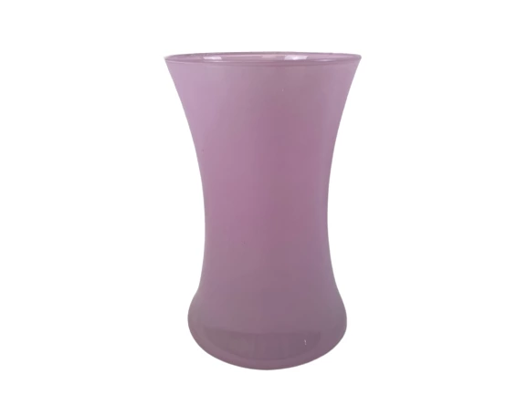 Elegant Pink Hand Blown Hourglass Vase 8" - Decorative Glass for Home Office