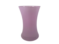Elegant Pink Hand Blown Hourglass Vase 8" - Decorative Glass for Home Office