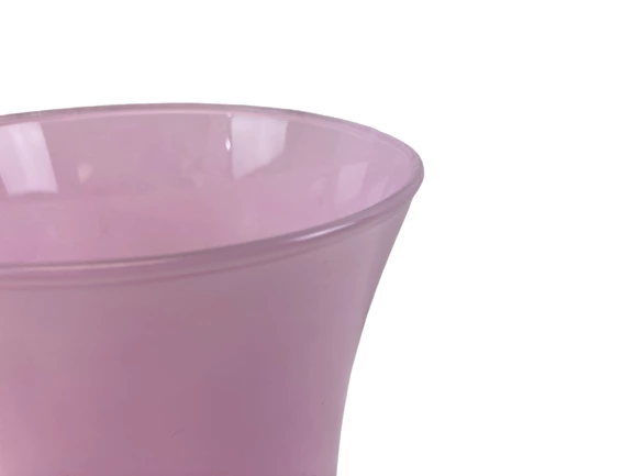 Elegant Pink Hand Blown Hourglass Vase 8" - Decorative Glass for Home Office