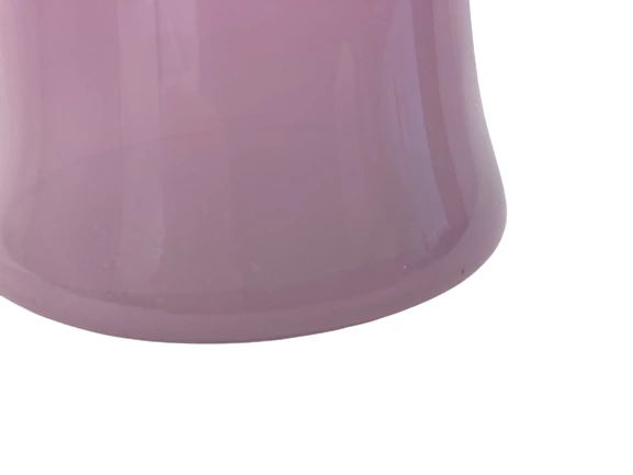 Elegant Pink Hand Blown Hourglass Vase 8" - Decorative Glass for Home Office