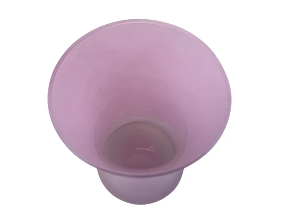 Elegant Pink Hand Blown Hourglass Vase 8" - Decorative Glass for Home Office