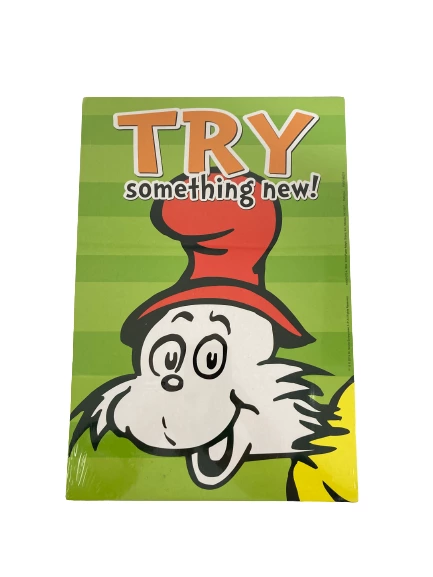 Dr. Seuss 2-Sided Cardboard Poster "Try Something New!" 12.5"x8.5" Sealed