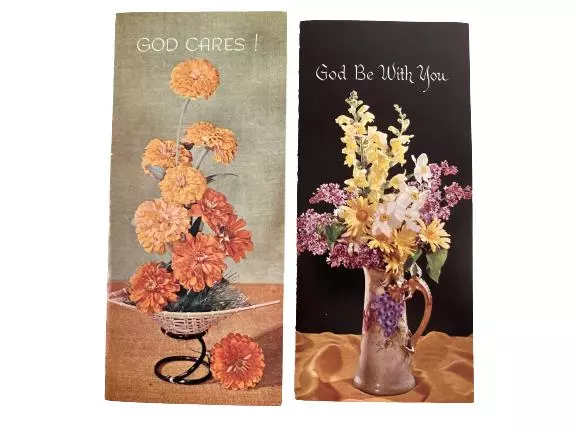 Lot of 2 Vintage Sunshine Line Religious Greeting Cards & Envelopes USA
