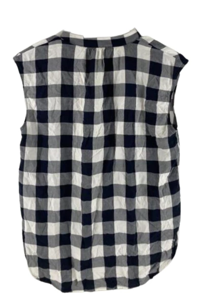 Premium Brands Opco Women's Blue White Checkered Sleeveless Blouse M