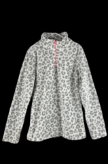 French Toast Girl's Pullover Jacket Size 10-12 Gray White Animal Print Zip