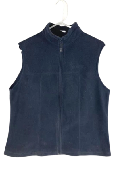 North End Women's Blue Fleece Vest Size L with Pockets - Good Condition